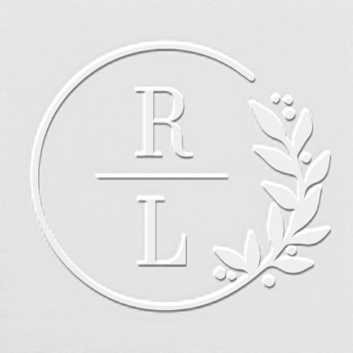 Trendy Wreath Monogram Logo Custom Embosser