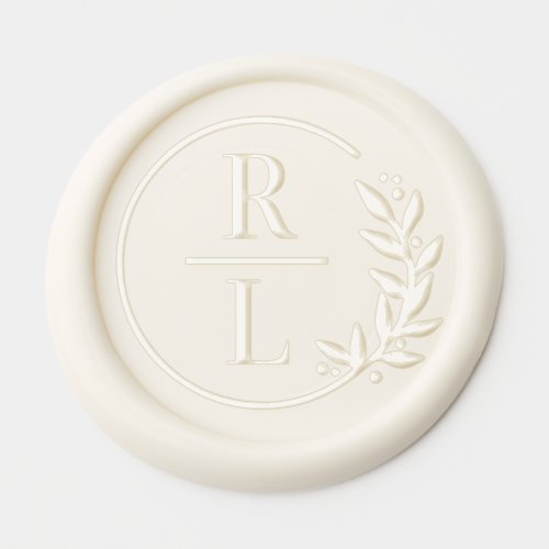 Trendy Wreath Monogram Logo Custom Initials Wax Seal Sticker