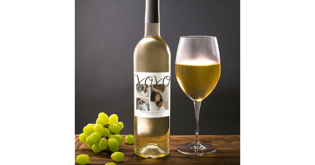 Trendy XOXO Photo Collage Wine Label Zazzle trendy-xoxo-photo-collage-wine-label-zazzle