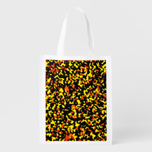Trendy Yellow and Orange Camouflage Pattern Grocery Bag