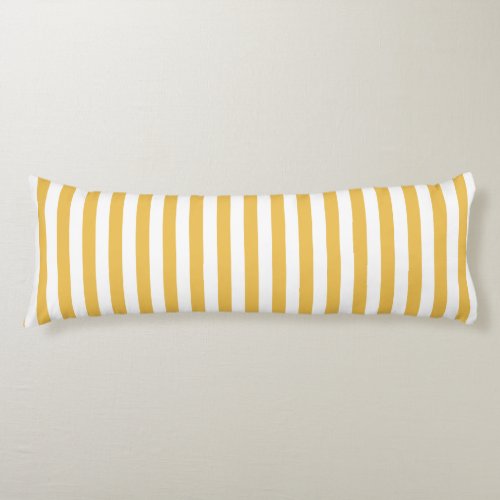 Trendy Yellow and White Wide Horizontal Stripes Body Pillow