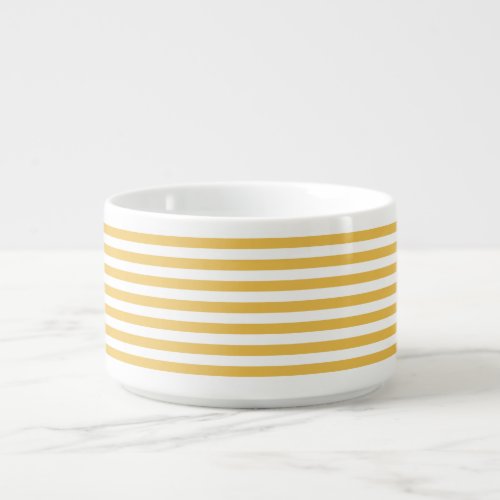 Trendy Yellow and White Wide Horizontal Stripes Bowl