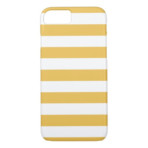 Trendy Yellow and White Wide Horizontal Stripes iPhone 87 Case