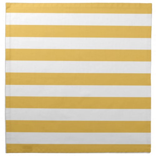Trendy Yellow and White Wide Horizontal Stripes Napkin