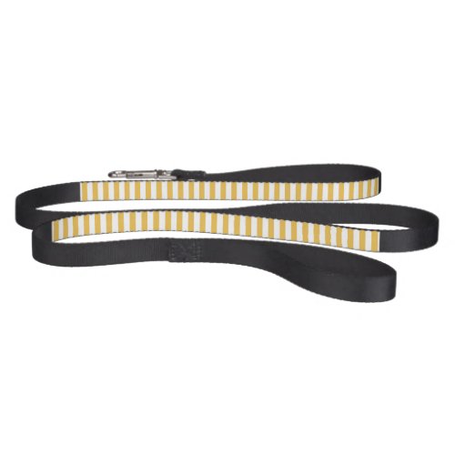 Trendy Yellow and White Wide Horizontal Stripes Pet Leash
