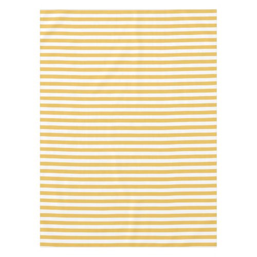 Trendy Yellow and White Wide Horizontal Stripes Tablecloth