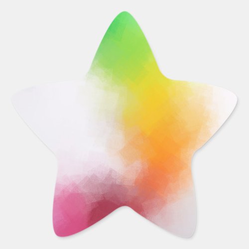 Trendy Yellow Blue Green Pink Red Modern Abstract Star Sticker