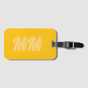 Trendy Yellow Bright Modern Monogram Initial Luggage Tag