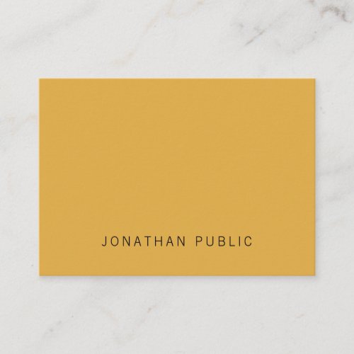 Trendy Yellow Brown Elegant Simple Modern Template Business Card