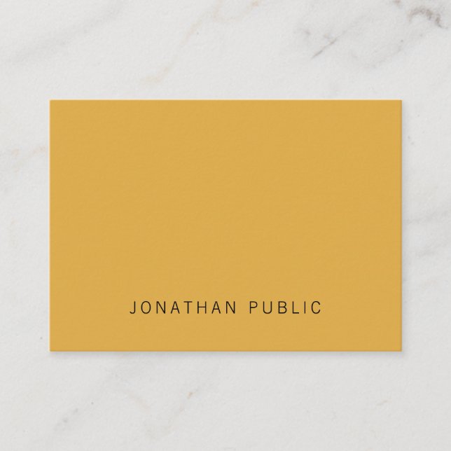 Trendy Yellow Brown Elegant Simple Modern Template Business Card (Front)