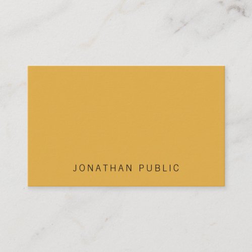 Trendy Yellow Brown Modern Elegant Simple Template Business Card