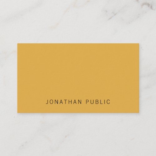 Trendy Yellow Brown Simple Minimalist Template Business Card