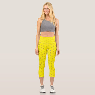 Trendy Yellow Capri Leggings for Active Lifestyles