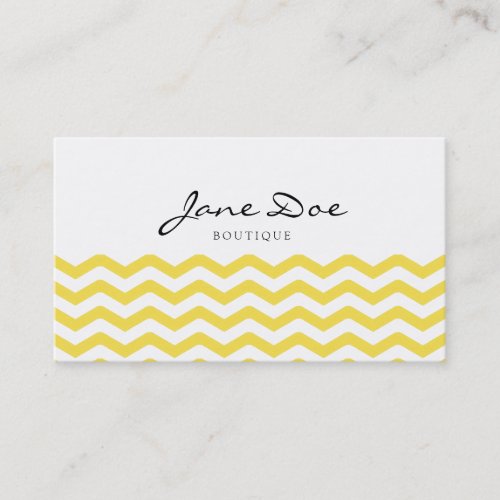 Trendy Yellow Chevron Business Card