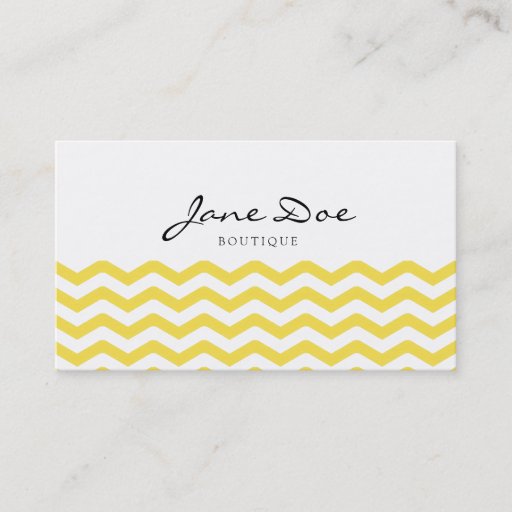 Customizable Trendy Yellow Chevron Business Card
