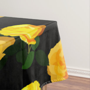 trendy yellow floral tablecloth