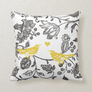 yellow bird pillow