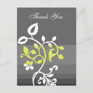 trendy  yellow gray ThankYou Cards