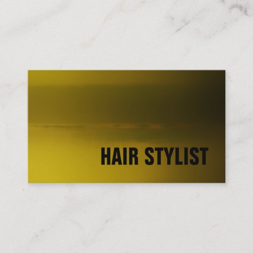 Trendy Yellow Green Modern Hair Stylist Business Card