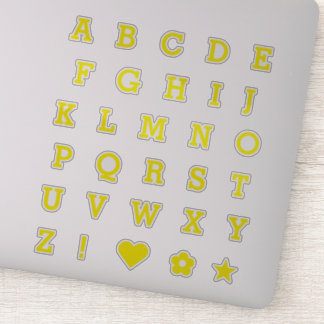 Trendy Yellow Letters | Monogram Alphabet Stickers