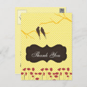 trendy yellow lovebirdsThankYou Cards (Front/Back)