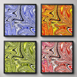 Trendy Yellow Marble Swirl Peel And Stick Photo Tile
