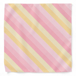 Trendy Yellow Pink Color Harmony Striped Elegant Bandana