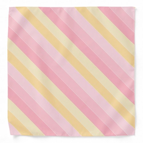 Trendy Yellow Pink Color Harmony Striped Elegant Bandana