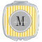 Trendy Yellow Stripes Personalized Compact Mirror