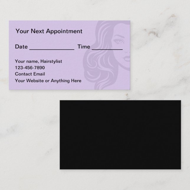 Trendy Yet Simple Appointment Cards Beauty (Front/Back)