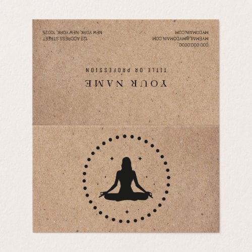 Trendy Yoga Instructor Professional Logo Business Business Card