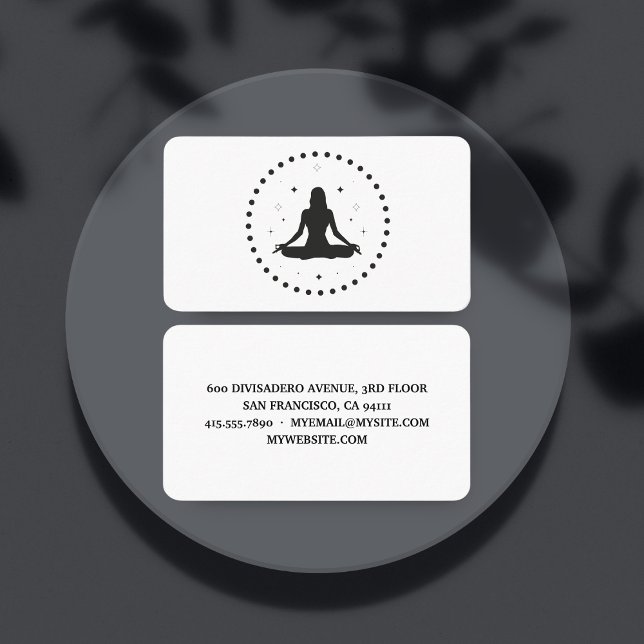 Trendy Yoga Instructor Professional Logo Business Business Card (Creator Uploaded)