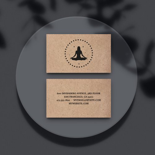 Trendy Yoga Instructor Professional Logo Business Business Card