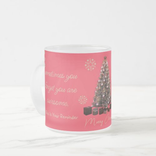 Trendy You Are Awesome Merry Christmas Frosted Glass Coffee Mug