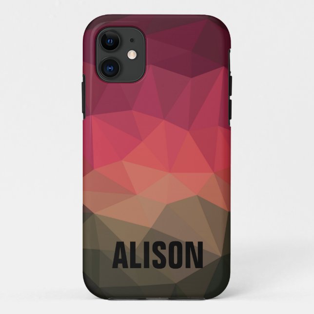 Trendy youthful bold ombre custom name Case-Mate iPhone case (Back)