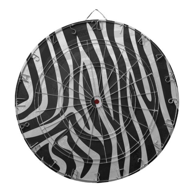 Trendy Zebra Animal Print Pattern created by Imagi Dart Board (Front)