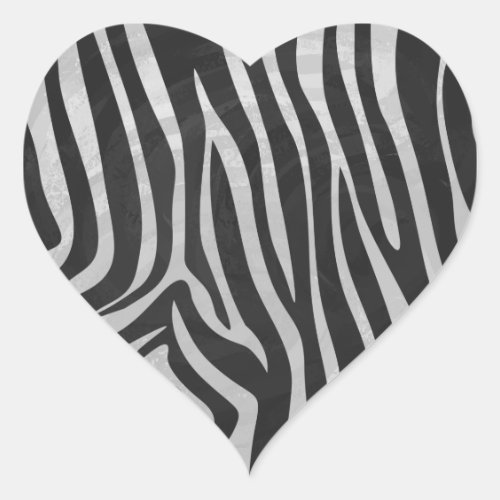 Trendy Zebra Animal Print Pattern created by Imagi Heart Sticker