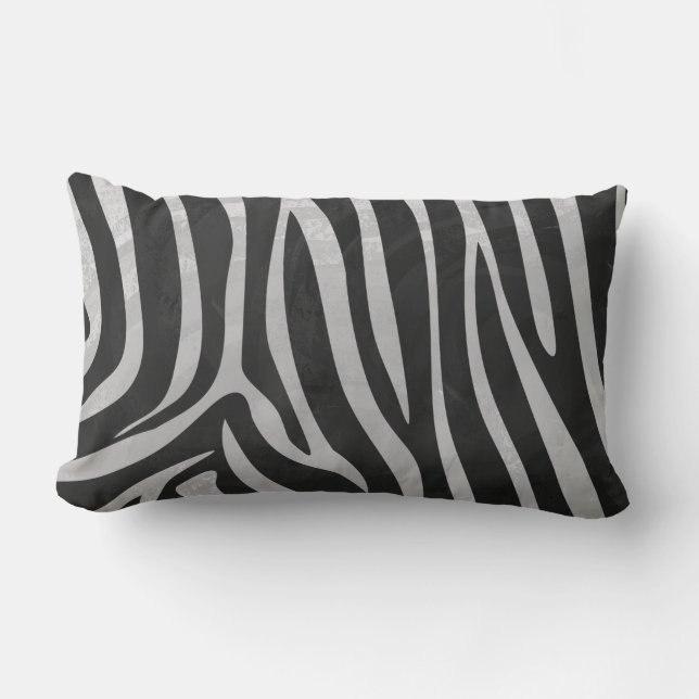 Trendy Zebra Animal Print Pattern created by Imagi Lumbar Pillow (Front)