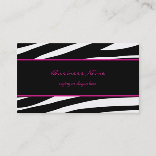 Customizable Trendy zebra customizable pink business card