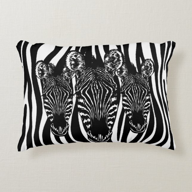 Trendy Zebra  Herd on Zebra Print Accent Pillow (Front)