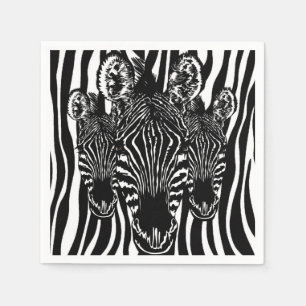 Trendy Zebra  Herd on Zebra Print Napkins