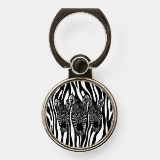 Trendy Zebra Herd on Zebra Print Phone Ring Stand