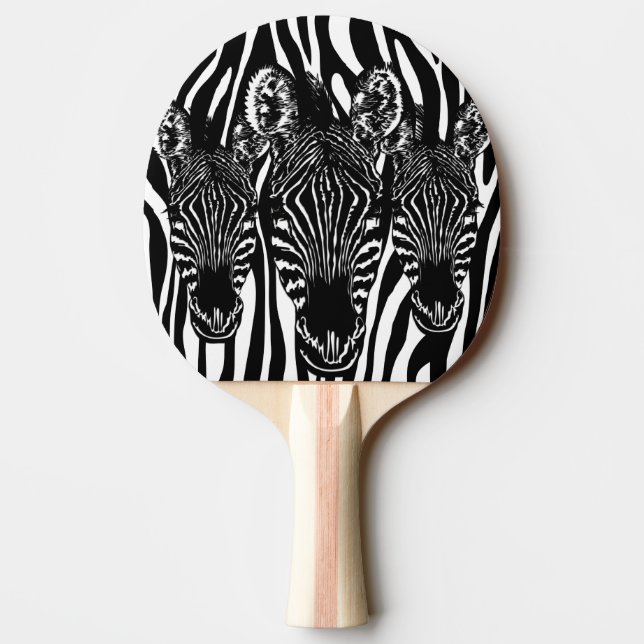 Trendy Zebra  Herd on Zebra Print Ping Pong Paddle (Back)