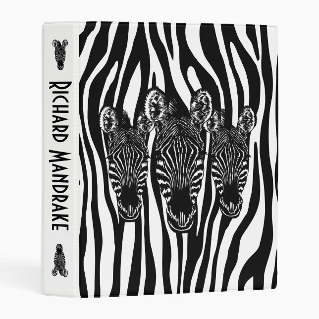 Trendy Zebra  Herd Personal Mini Binder (Front/Spine)