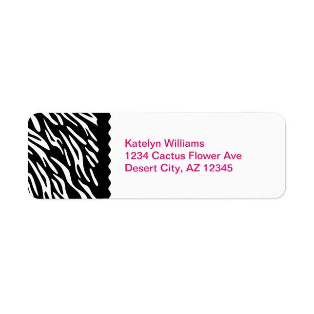 Trendy Zebra Personalized Address Label (Front)