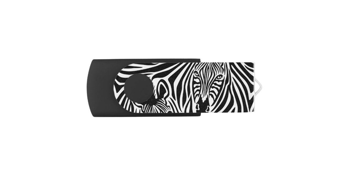 Trendy Zebra Print Black And White Pattern Flash Drive | Zazzle