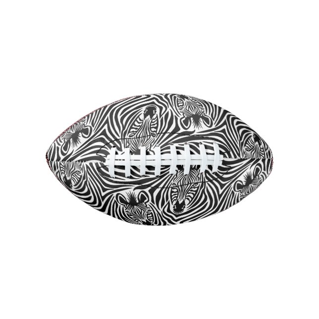 Trendy Zebra Print Black And White Pattern Football (Front)