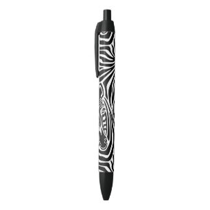 Trendy Zebra Print Black And White Pattern Pen
