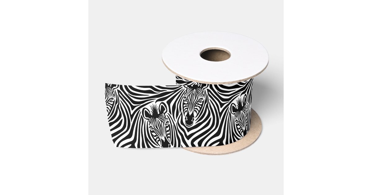 Trendy Zebra Print Black And White Pattern Satin Ribbon | Zazzle