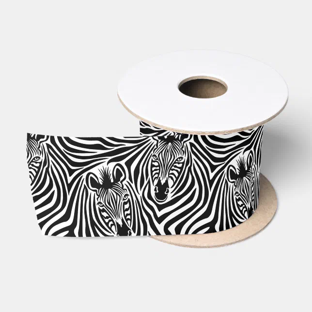 Trendy Zebra Print Black And White Pattern Satin Ribbon | Zazzle
